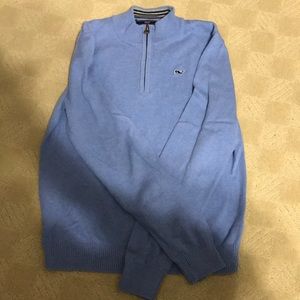 Vineyard Vines 1/4 Zip Light Blue Sweater